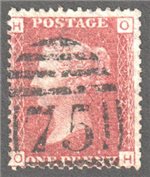 Great Britain Scott 33 Used Plate 122 - OH